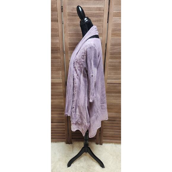 Exclusively for Signals Asymmetrical Tunic Lace Blouse Top With Scarf Size Large - Picture 6 of 8